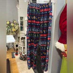 North 15 Kid’s Velour Christmas Holiday Winter Ugly Sweater Pajama PJ Pants